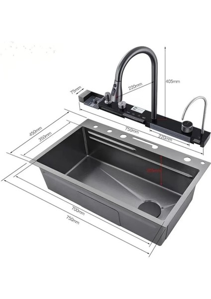 Elektronik 9 Fonksiyonlu Lüx Akıllı Eviye Seti (4 Mm evye) modelleri