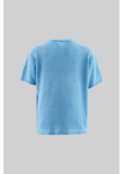Mchnst Knıt Y2K Embroıdery Detaıled Tee Baby Blue modelleri