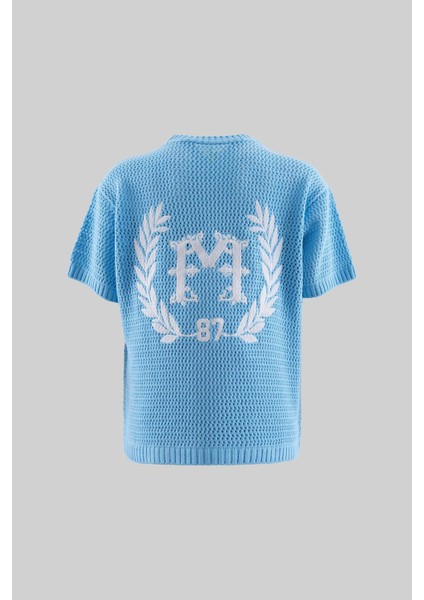 Mchnst Knıt College Style Tee Baby Blue