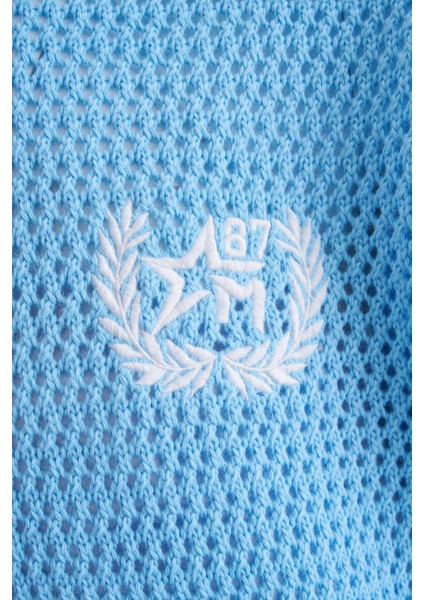 Mchnst Knıt College Style Tee Baby Blue fırsatları