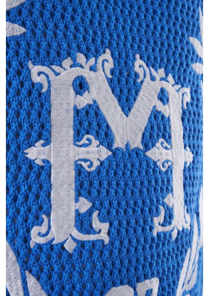 Mchnst Knıt College Style Tee Saks Blue