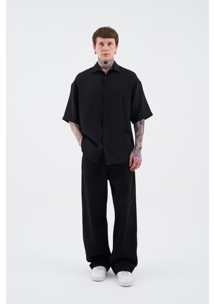 Erkek Basic Tencel Siyah Gömlek fırsatları