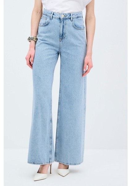 Bol Paça Denim Pantolon Mavi 15345002002