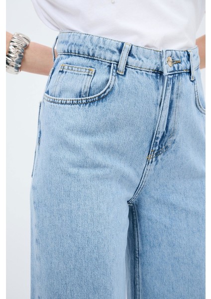 Bol Paça Denim Pantolon Mavi 15345002002