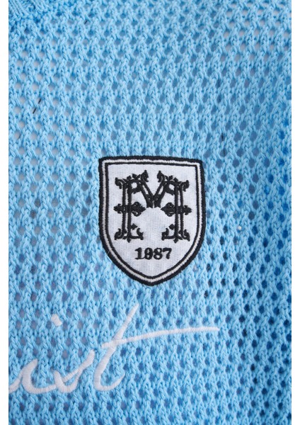Mchnst Knıt Badget Detaıled Tee Baby Blue fiyatları