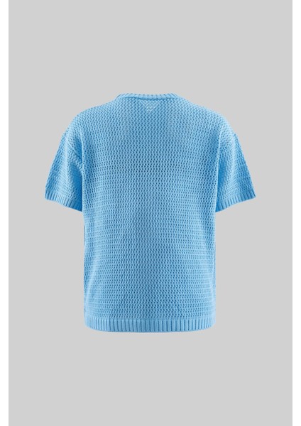 Mchnst Knıt Badget Detaıled Tee Baby Blue modelleri