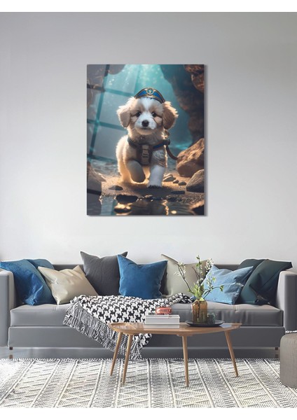 Sevimli Asker Köpeği Cam Tablo - MOD095 modelleri
