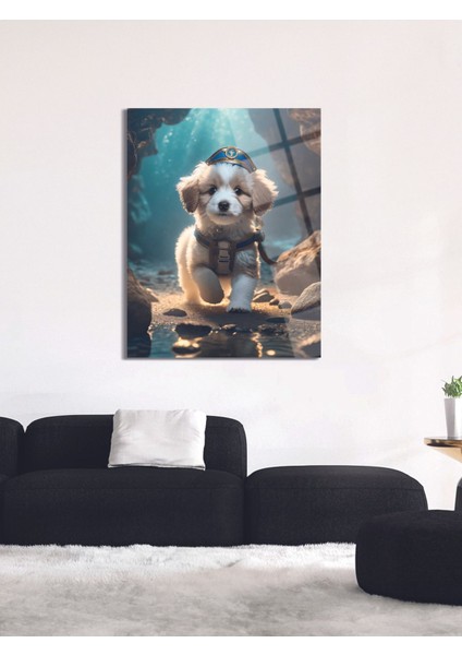 Sevimli Asker Köpeği Cam Tablo - MOD095