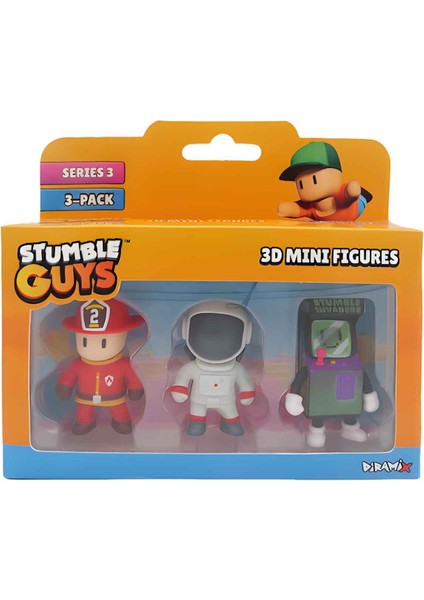 3’lü Mini Figür Seti S3 TUY23000 - Fireman Torch - Astronaut - Stumble Invaders