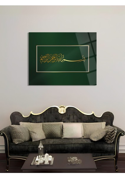 Besmele Dini Cam Tablo - Dini Tablo - Dini Duvar Tablosu - Islami Cam Tablo - Islami Tablo - ISL022 fiyatları