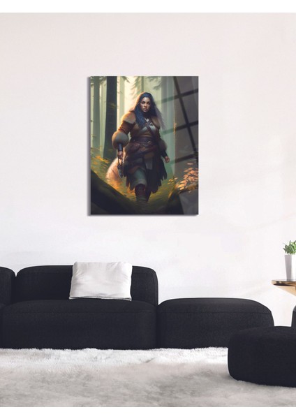 Güçlü Barbar Kadın Cam Tablo - MOD017