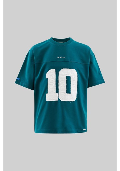 Erkek Jersey Style Oversize Oil Green Tişört