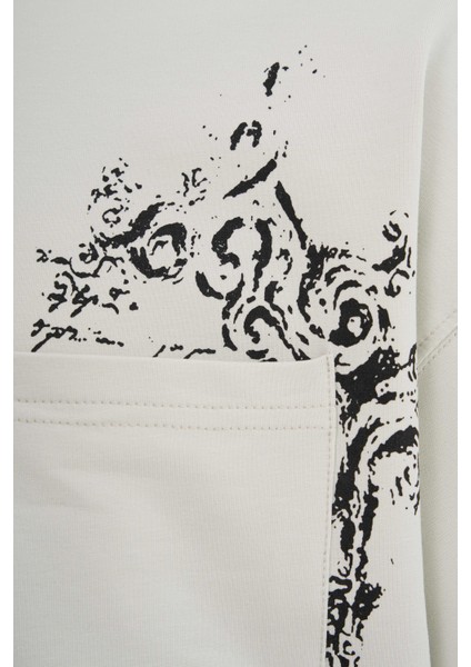 Erkek Label And Print Pocket Oversize Uzay Grisi Tişört fiyatları