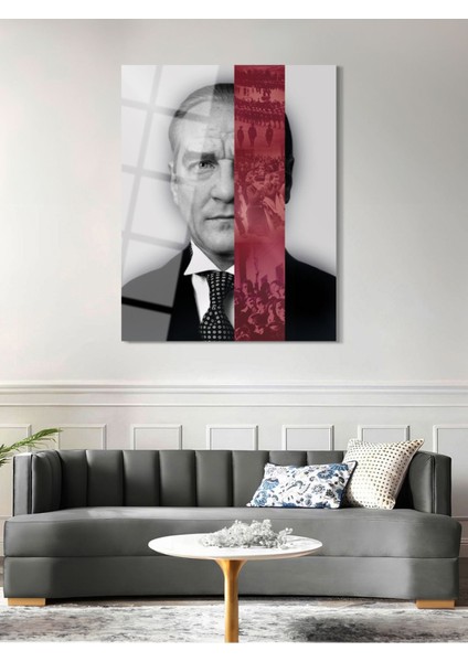 Atatürk Cam Tablo - Cam Tablolar - Atatürk Tablo - Atatürk Portresi - Atatürk Tablosu - ATA019