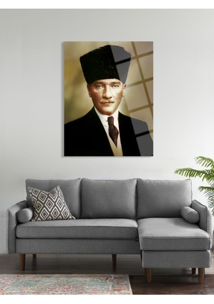 Atatürk Cam Tablo - Cam Tablolar - Atatürk Tablo - Atatürk Portresi - Atatürk Tablosu - ATA100