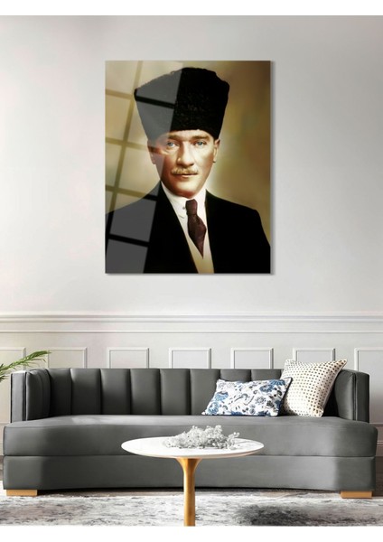 Atatürk Cam Tablo - Cam Tablolar - Atatürk Tablo - Atatürk Portresi - Atatürk Tablosu - ATA100