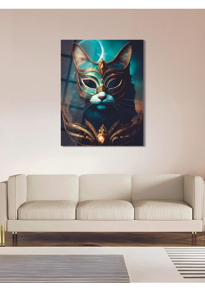 Maskeli Kedi Cam Tablo - MOD048 fiyatları