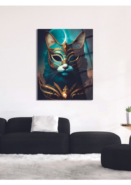 Maskeli Kedi Cam Tablo - MOD048