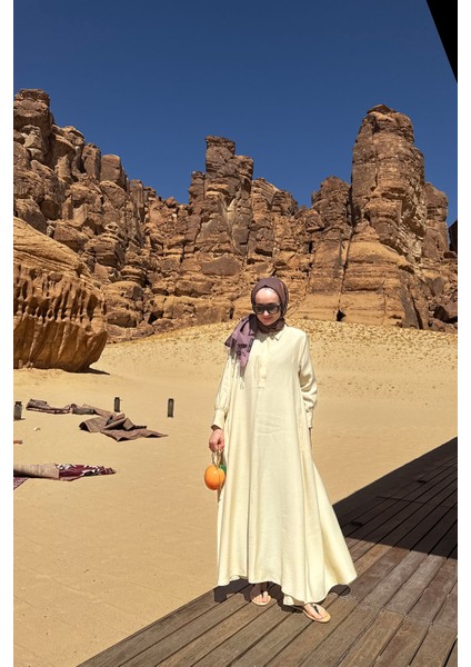 A Pile Ekstra Salaş Modal Elbise Butter Yellow modelleri