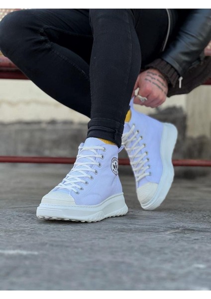 HS017 Beyaz Erkek Yarım Bilek Casual Ayakkabı modelleri