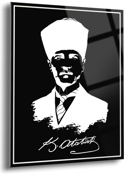 Atatürk Cam Tablo - Cam Tablolar - Atatürk Tablo - Atatürk Portresi - Atatürk Tablosu - ATA089