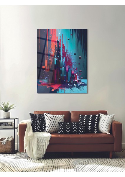 Soyut Duvar Cam Tablo - MOD038 fırsatları