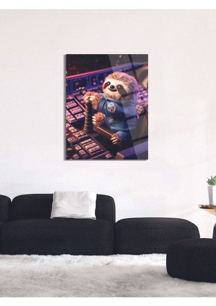 Astronot Tembel Hayvan Cam Tablo - MOD098