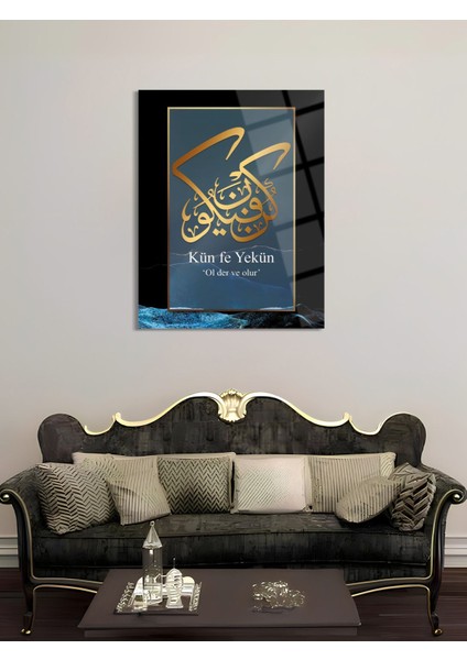 Künfe Yekün Yazılı Dini Cam Tablo - Dini Tablolar - Islami Cam Tablo - Islami Tablolar - ISL082 fiyatları