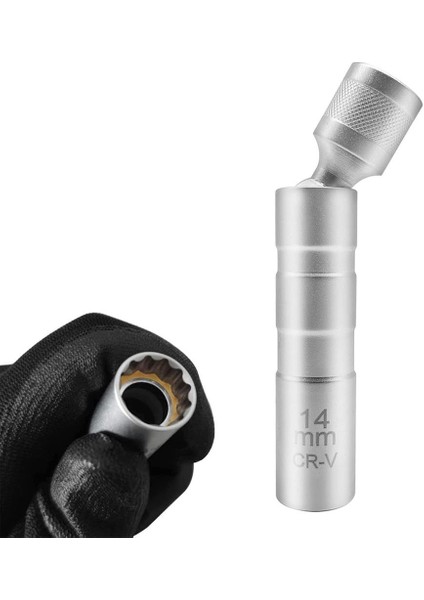 6361 Mıknatıslı Oniki Köşe Mafsallı 3/8" Buji Lokması 14 mm