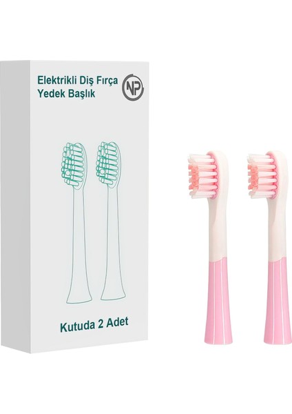 Nicefeel X500 Çocuklar Için Diş Fırçası Yedek Başlığı 2'li - Pembe