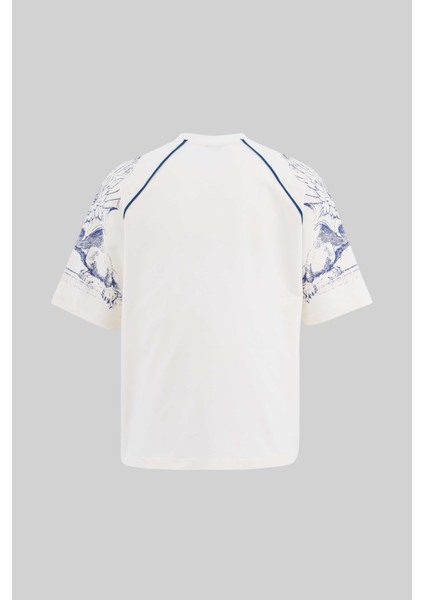 Erkek Hippogriff Raglan Oversize Ekru Tişört indirimleri