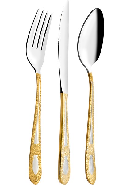 Grand Plus 84 Parça 12 Kişilik Çatal Kaşık Bıçak Takımı