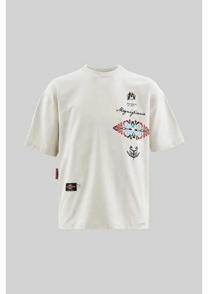 Erkek Ethnical Printed And Embroidered Tişört Space Grey fiyatları