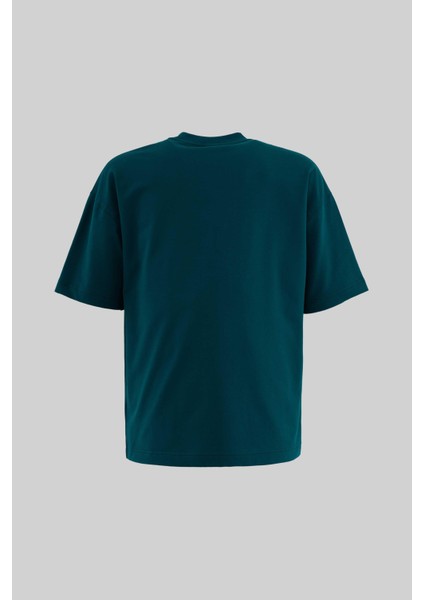 Erkek Parrot Embroidered Oversize Oil Green Tişört fiyatları