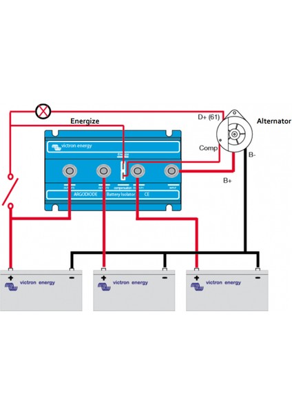 Victron Energy Argodiode 1 Giriş 3 Çıkış 180 Amper Akü Izolatörü 180-3AC (ARG180301020)