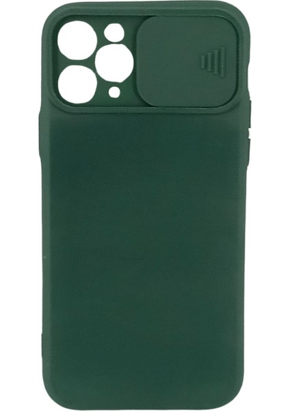 iPhone 11 Pro Max Uyumlu Kamera Sürgülü Mat Silikon Kılıf