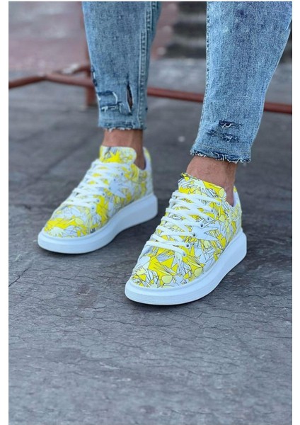 HS501 Sarı Cok Boyalı Erkek Casual Ayakkabı