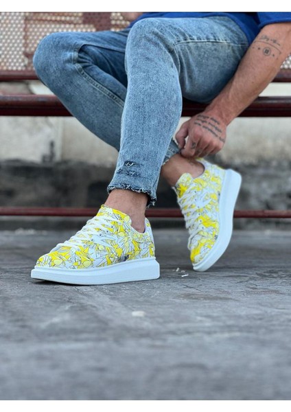 HS501 Sarı Cok Boyalı Erkek Casual Ayakkabı