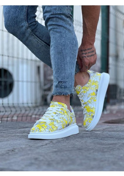 HS501 Sarı Cok Boyalı Erkek Casual Ayakkabı