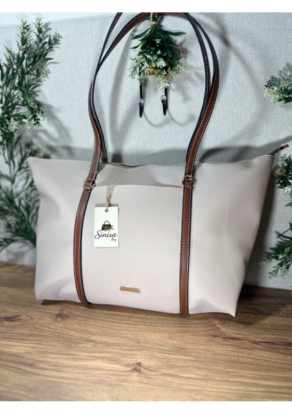 Kadın Şeritli Shopper El ve Omuz Çantası modelleri