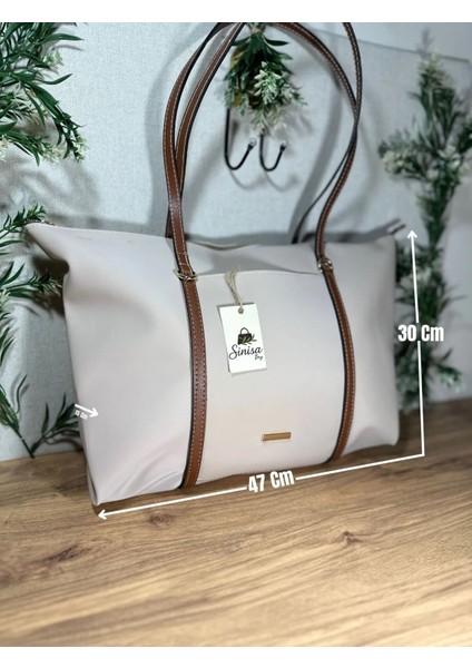 Kadın Şeritli Shopper El ve Omuz Çantası fırsatları