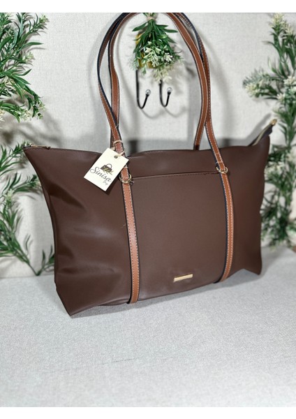 Kadın Şeritli Shopper El ve Omuz Çantası fiyatları