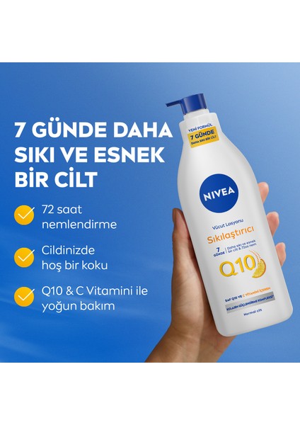 Q10 Sıkılaştırıcı Vücut Losyonu Pump 400 ml ;10 Günde Sıkılaşmış ve Esnek Cilt; Avantajlı Boy