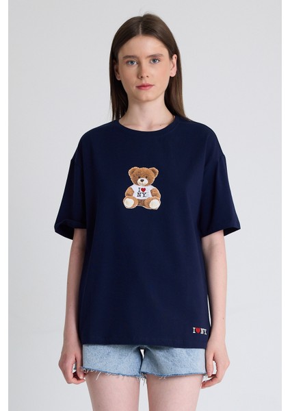 Laci Ayı Baskılı Oversize Tişört 6402