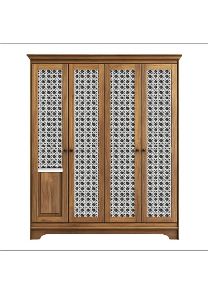 Hasır Rattan Desenli Kendinden Yapışkanlı Laminasyonlu Dolap, Şifonyer Kaplama Folyosu
