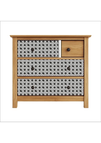 Hasır Rattan Desenli Kendinden Yapışkanlı Laminasyonlu Dolap, Şifonyer Kaplama Folyosu