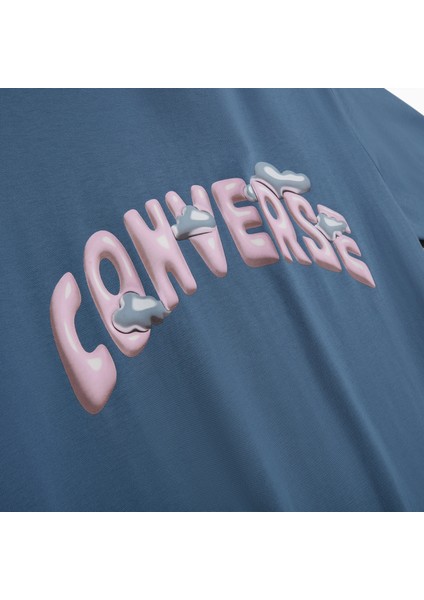 Classic Erkek Grafik Baskılı Mavi T-Shirt modelleri