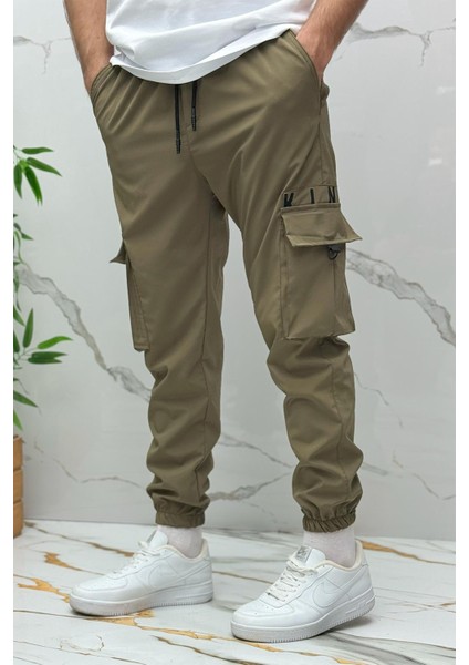 Erkek Paraşüt Jogger Paçası Lastikli Pantolon (Dar Kesim)