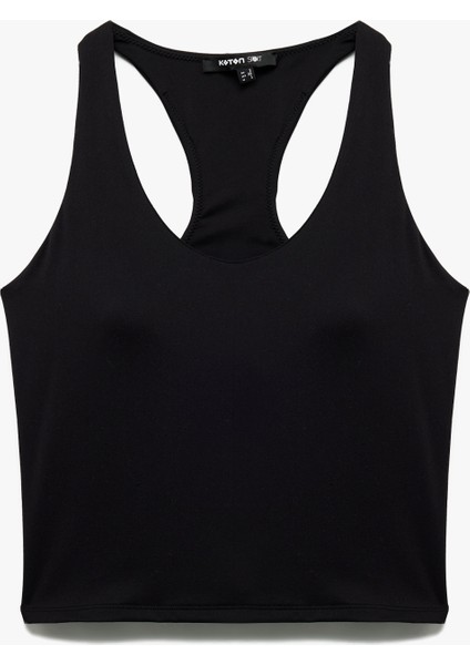 U Yaka Kolsuz Slim Fit Interlok Sporcu Atleti