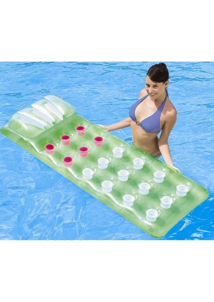 Şişme Deniz Yatağı Dik Yastıklı Bardaklı Yatak 188X71CM / Bestway 43015 Beach Bed